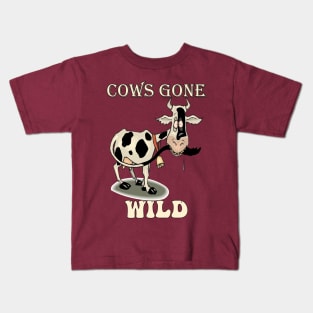 Funny Quote Cows Gone Wild Kids T-Shirt